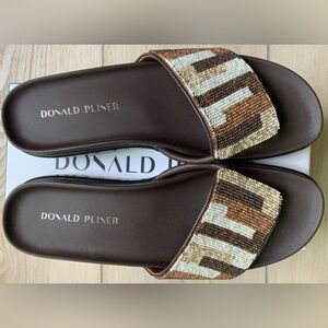 Donald J. Pliner Multi-Brown Beaded Sandals